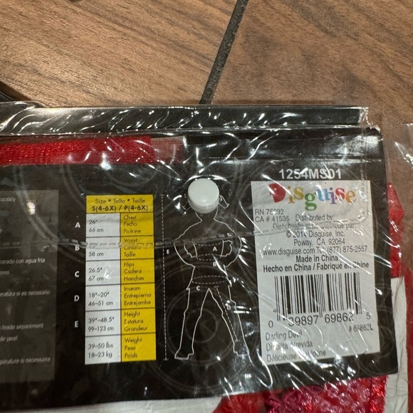 DISGUISE Girls Darling Devil Halloween Costume size small 4-6 - Picture 9 of 10